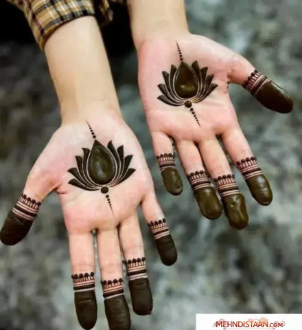 Aesthetic Lotus Mehndi Design