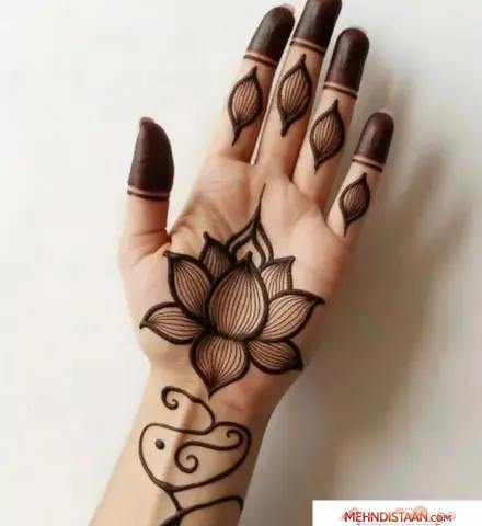 Arabic Lotus Mehndi Design