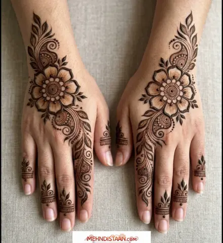 Bridal Back Hand Mehndi Design