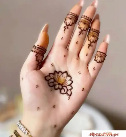 Easy Lotus Mehndi Design