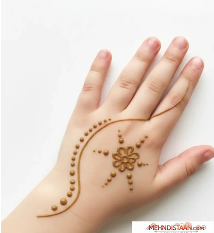 Flower Flower Mehndi Cute Mehndi Design for Kids