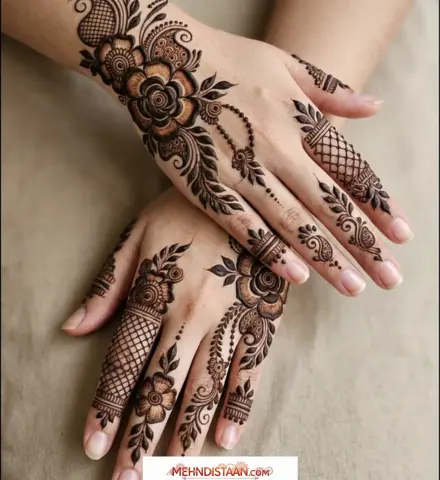 Flower Stylish Back Hand Mehndi