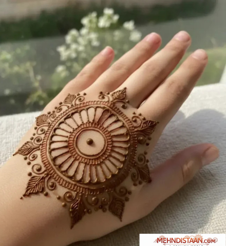 Front Hand Round Mehndi Design