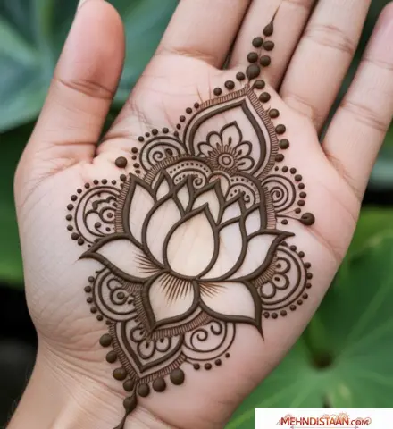 Lotus Flower Simple Lotus Mehndi Design