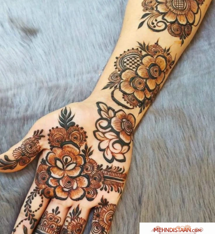 Royal Back Hand Mehndi Design
