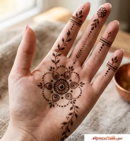 Minimal Mehndi Design for Front Hand