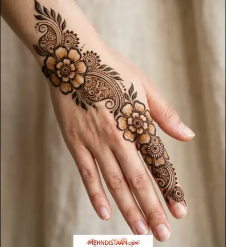 Minimalist Back Hand Mehndi