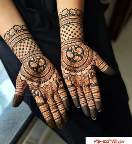 Royal Front Hand Mehndi Design for Brides