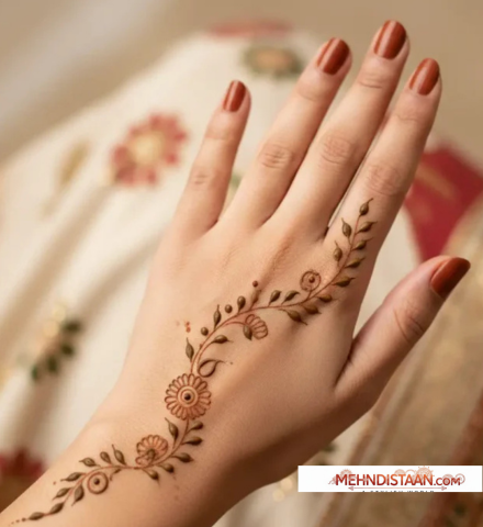 Simple Back Hand Mehndi Design