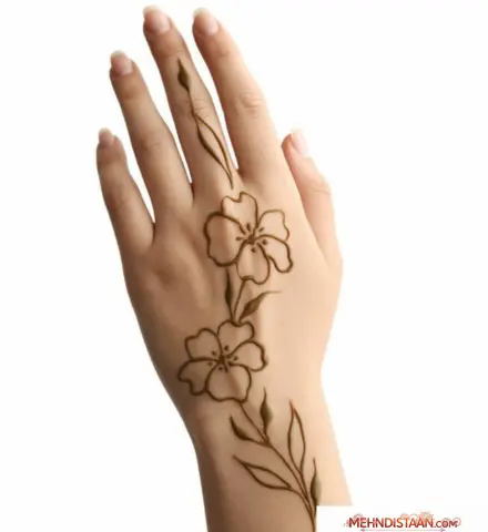 Simple Floral Back Hand Mehndi Designs