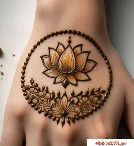 Simple Lotus Mehndi Design
