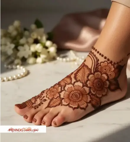 Simple foot mehndi design