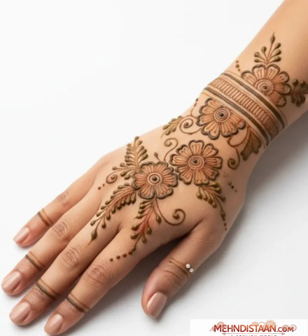 Unique Simple Engagement Mehndi Design