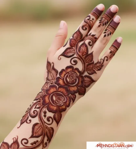 Arabic One Side Mehndi Design