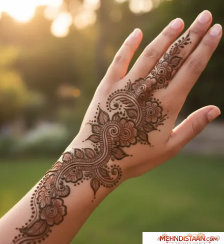 Arabic One Side Mehndi Design