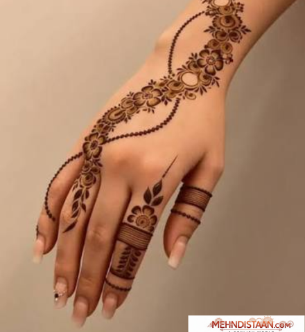 Elegant Stylish Back Hand Mehndi Design
