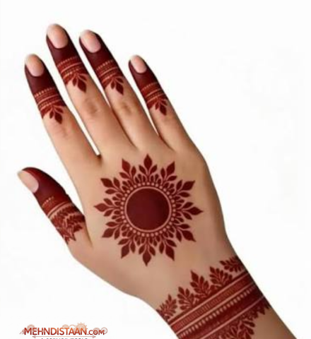 Floral Back Hand Mehndi Design