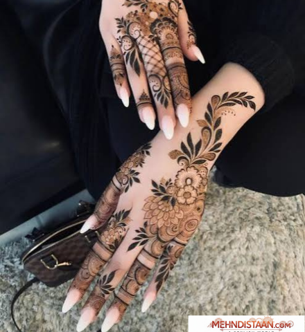 Floral Back Hand Mehndi Design