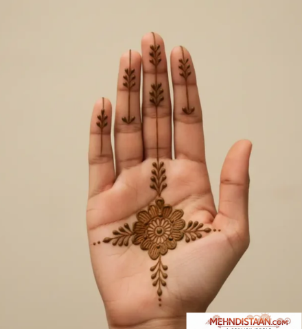 Flower Mehndi Design for Front Hand