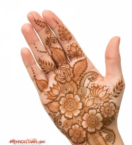 Flower Simple Mehndi Design Front Hand