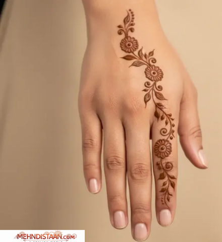 One Finger Mehndi Design Front Side