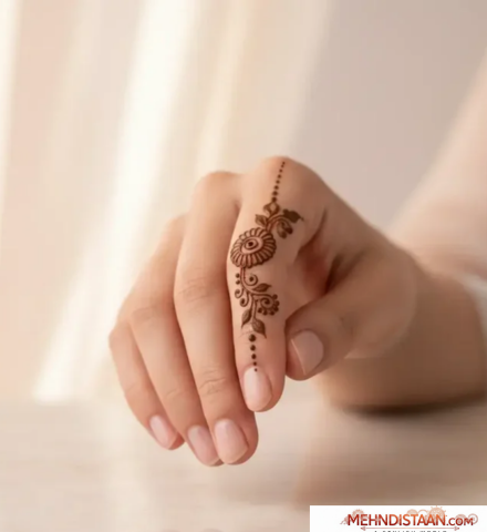 One Finger Mehndi Design Front Side