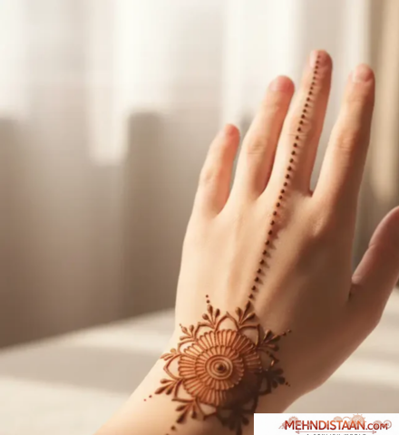 One Side Mehndi Design Front
