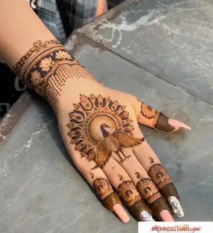 Peacock Feather Mehndi Design