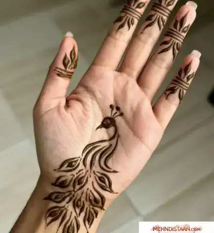 Peacock Mehndi Design Front Hand