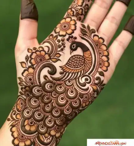 Rajasthani Peacock Mehndi Design