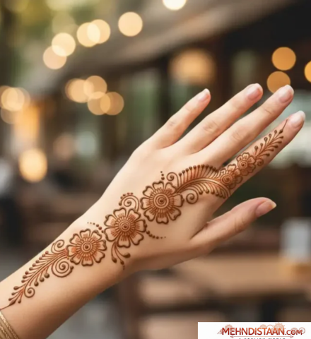 Stylish One Side Mehndi Design