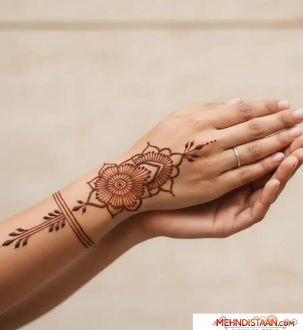 Stylish One Side Mehndi Design