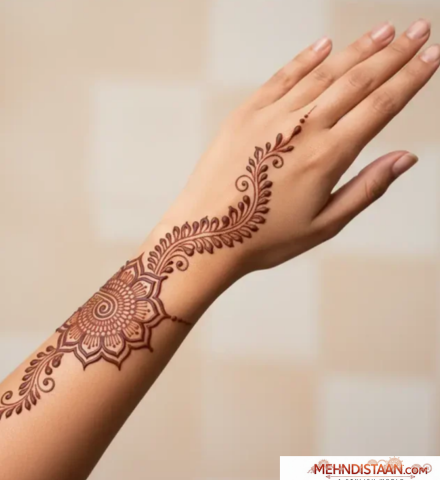 Stylish One Side Mehndi Design