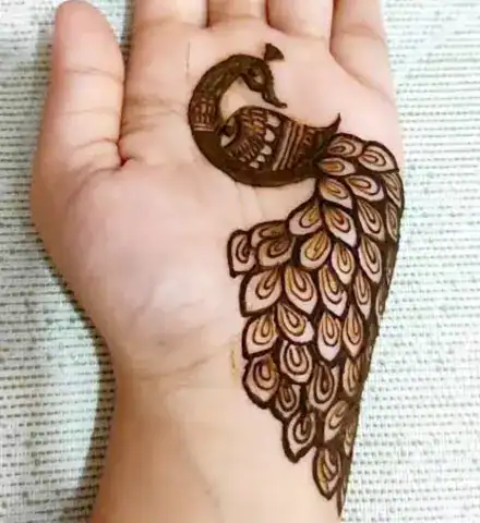 peacock mehndi design back hand