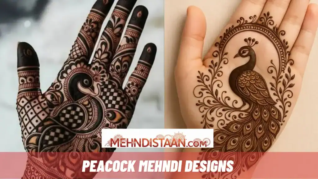 stylish peacock mehndi design